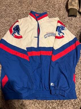 Vintage 90s Chicago Cubs Starter MLB Genuine Merchandise 1/4 Zip Pullover Windbr